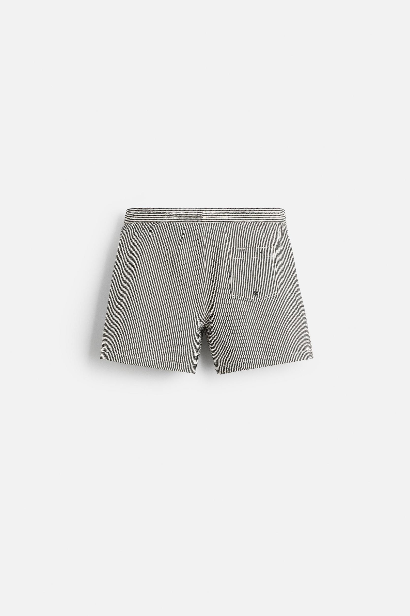 REGULAR SEERSUCKER SWIM TRUNKS Product Image