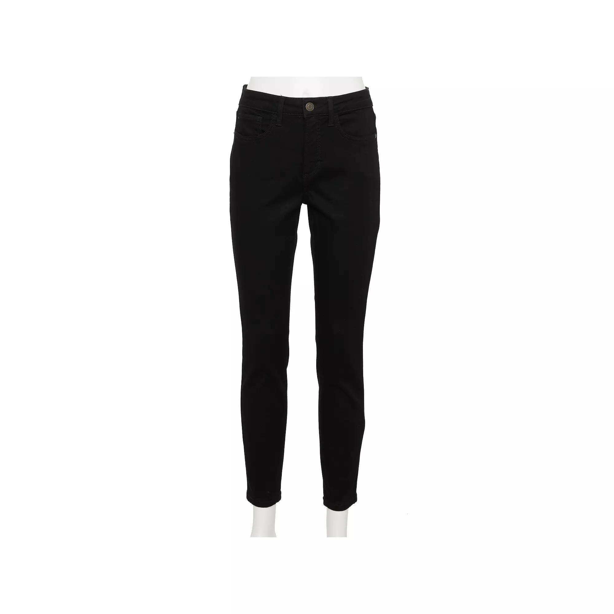 Women's LC Lauren Conrad High Rise 5-Pocket Skinny Jeans, Size: 0, Black Rinse Product Image