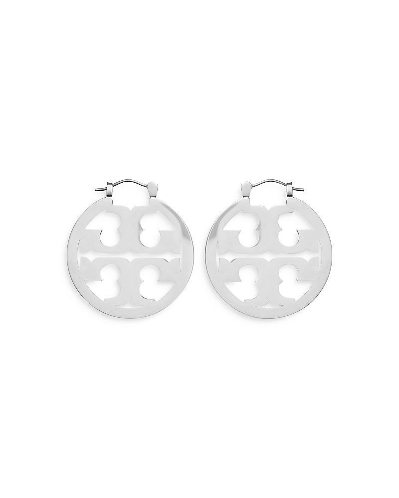 Tory Burch Small Miller Hoop Earrings Tory Silver One Size Product Image