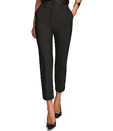 Donna Karan Essential Pleated Slim Mid Rise Pants Product Image