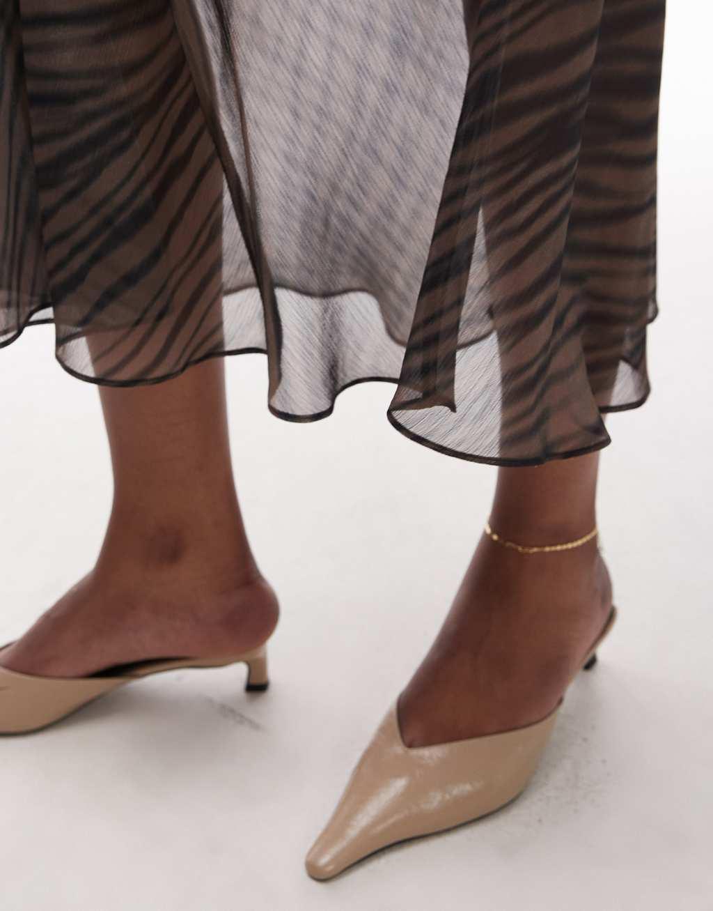 Topshop cutabout midi skirt in blurred zebra print Product Image