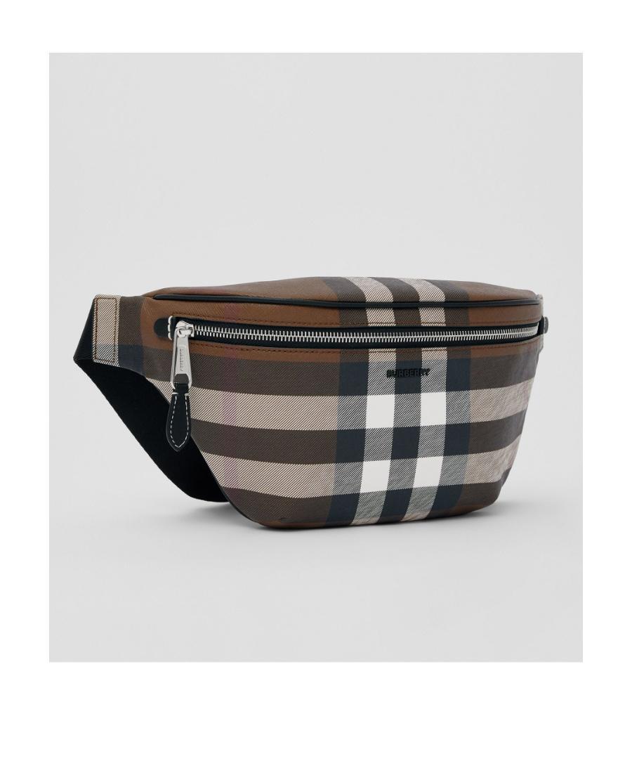 BURBERRY Check-pattern Belt Bag In Gray Product Image