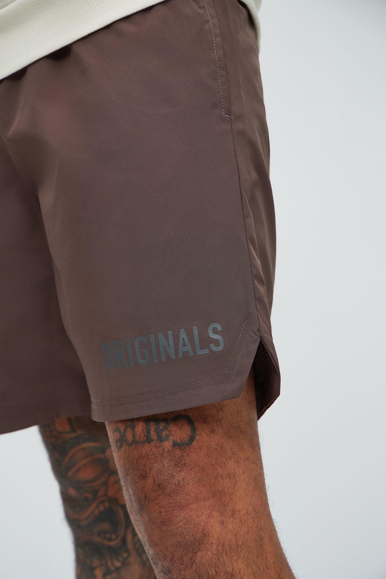 Originals Nylon Warm Up Shorts - Brown Product Image