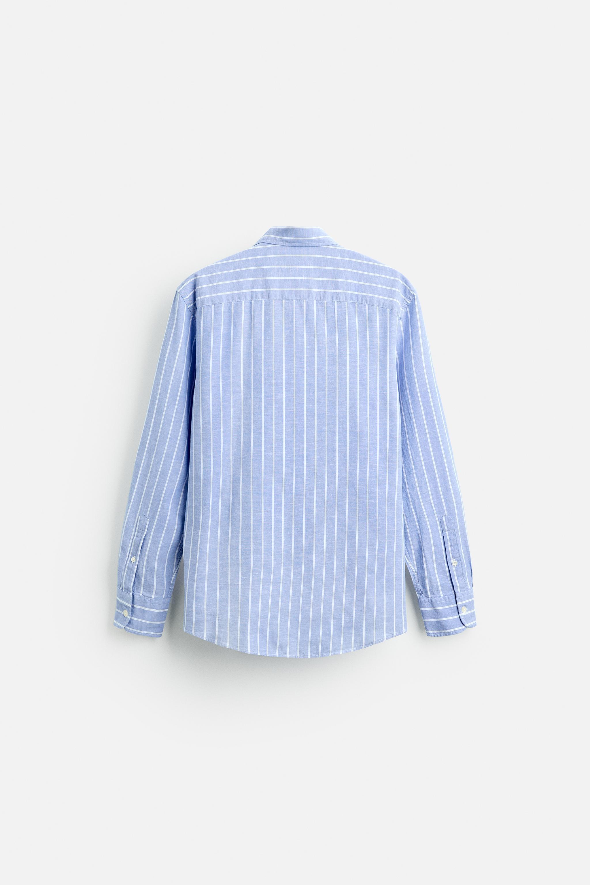 COTTON - LINEN STRIPED SHIRT Product Image