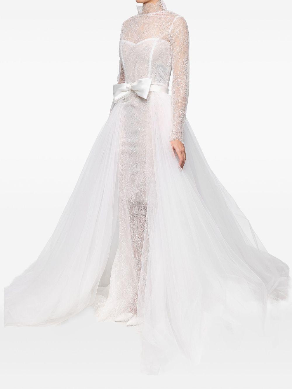 lace long-sleeve gown Product Image