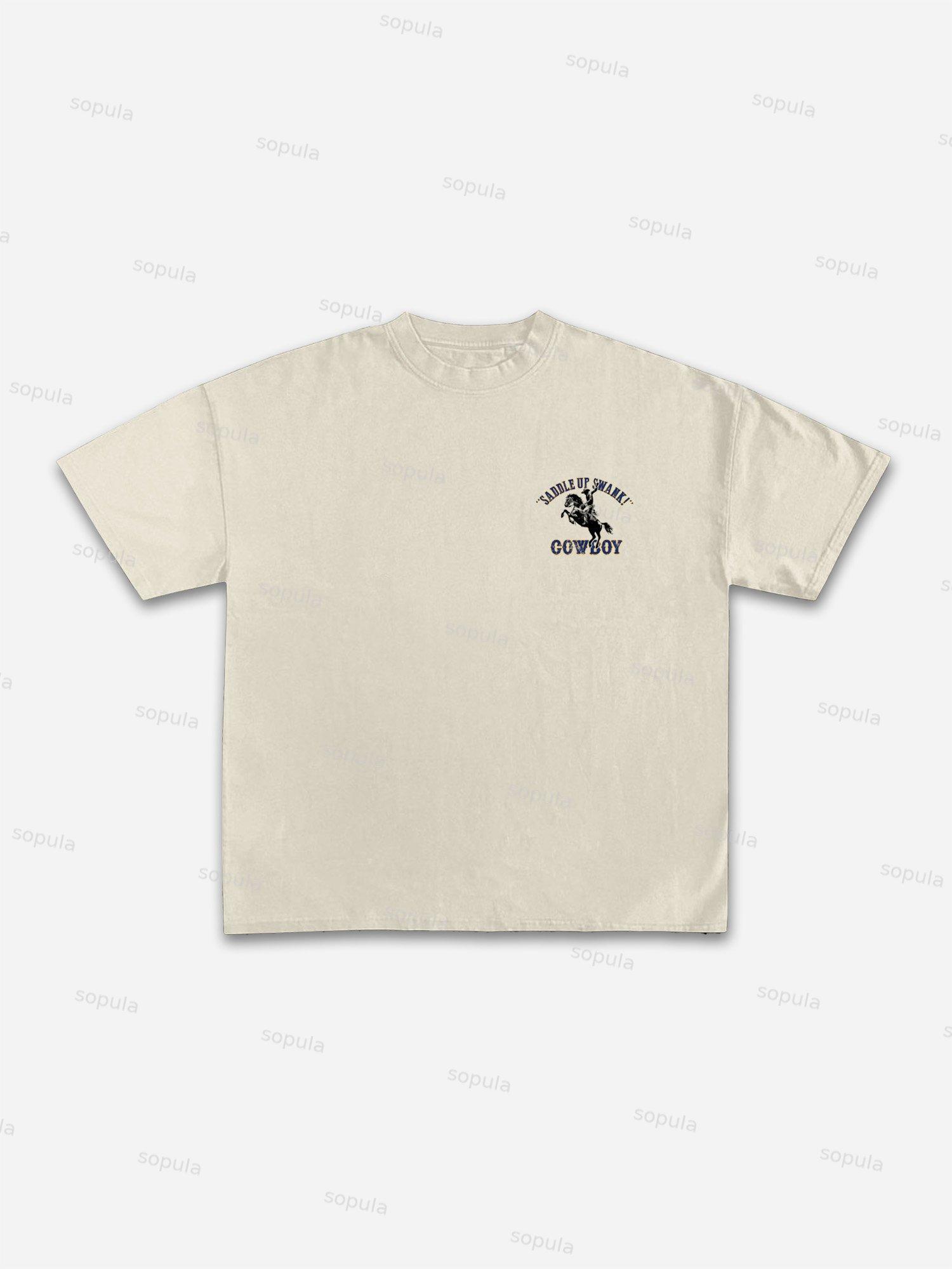 Cowboy Old Vintage Graphic Cotton T-shirt Product Image