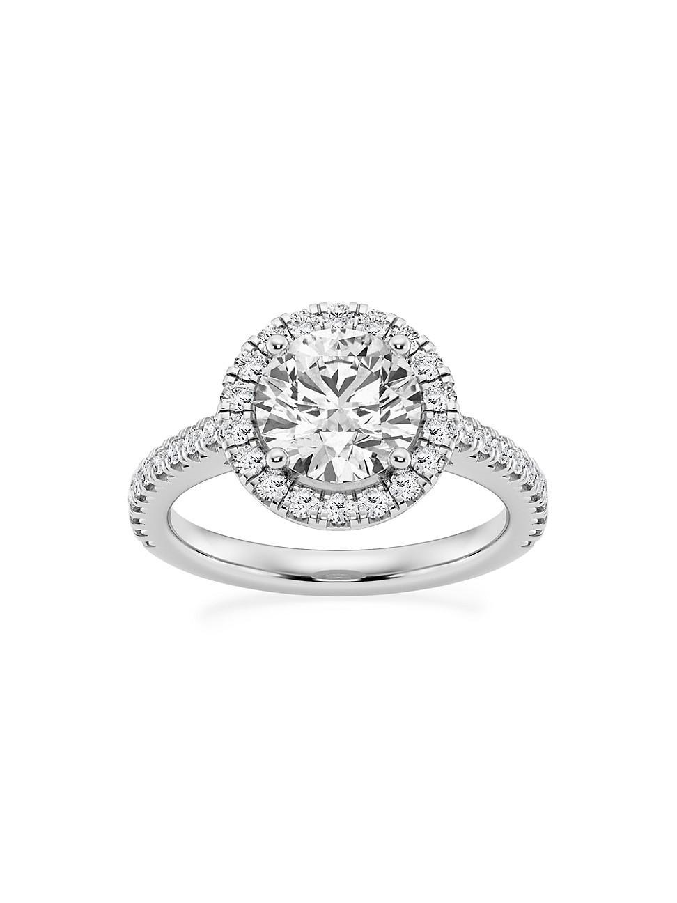 Womens Platinum & Round Lab-Grown Diamond Halo Ring/1.30-3.60 TCW Product Image