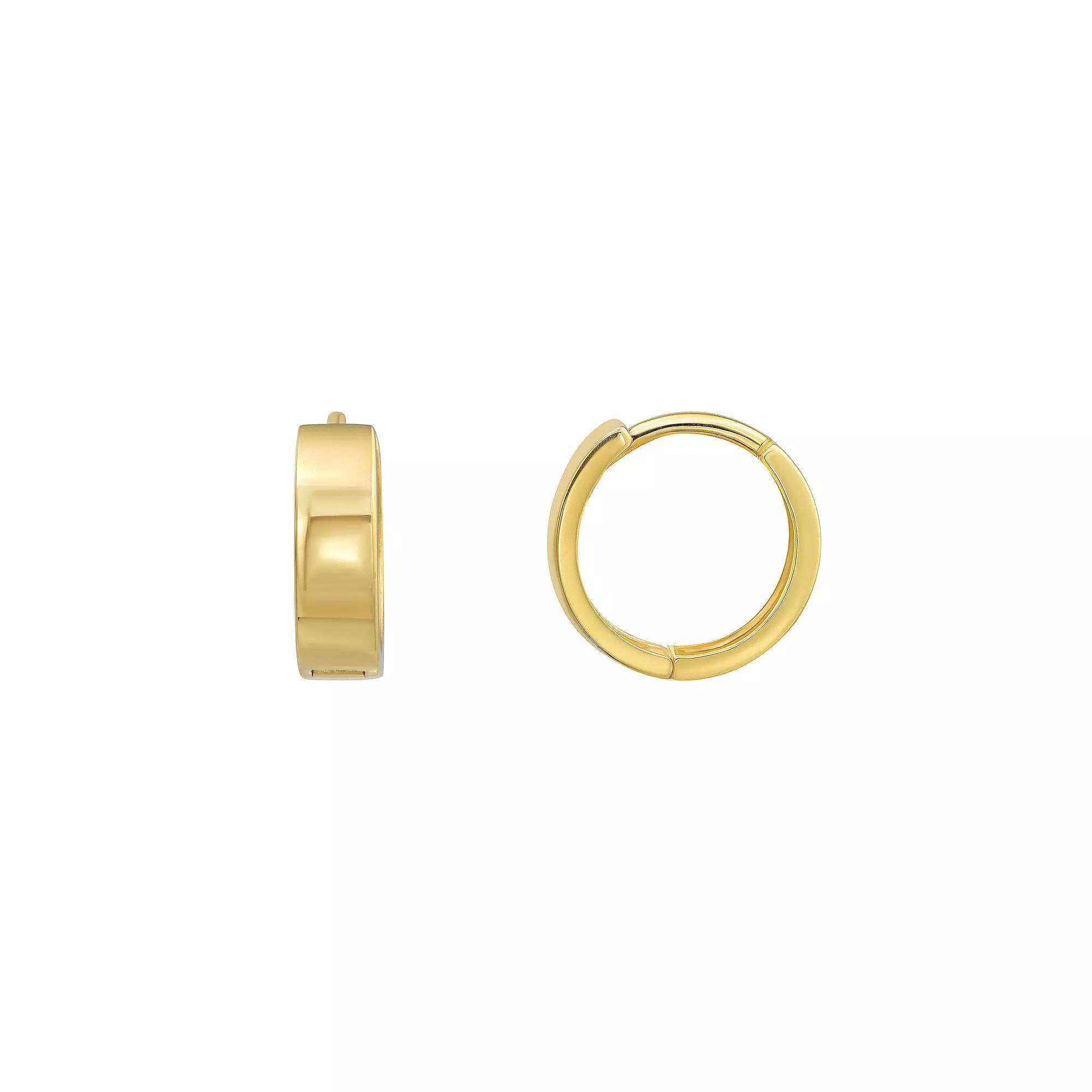 18k Gold Huggie Hoop Earrings, Women's Product Image