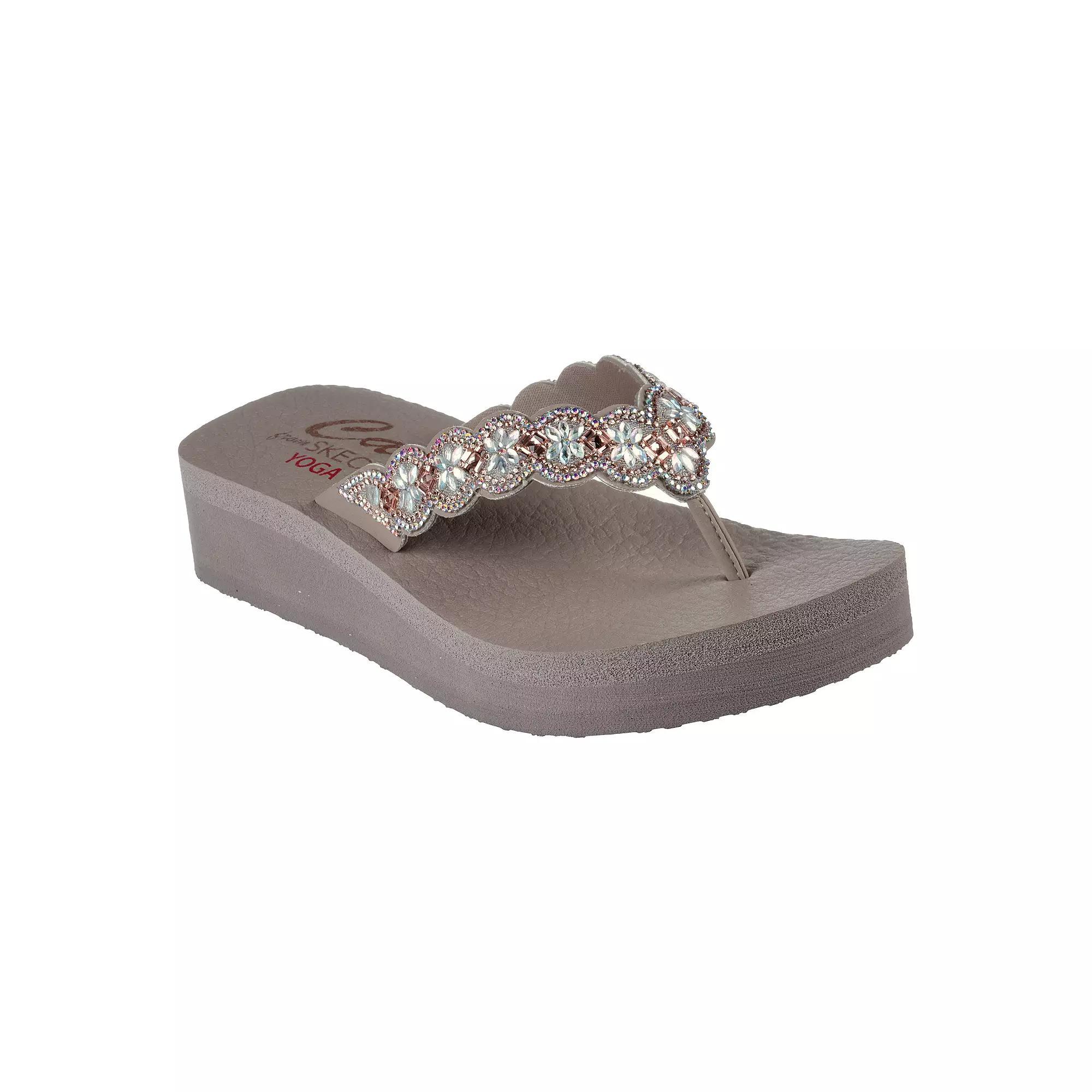 Skechers Cali® Vinyasa Happy Spring Women's Wedge Thong Sandals, Size: 9, Brown Product Image