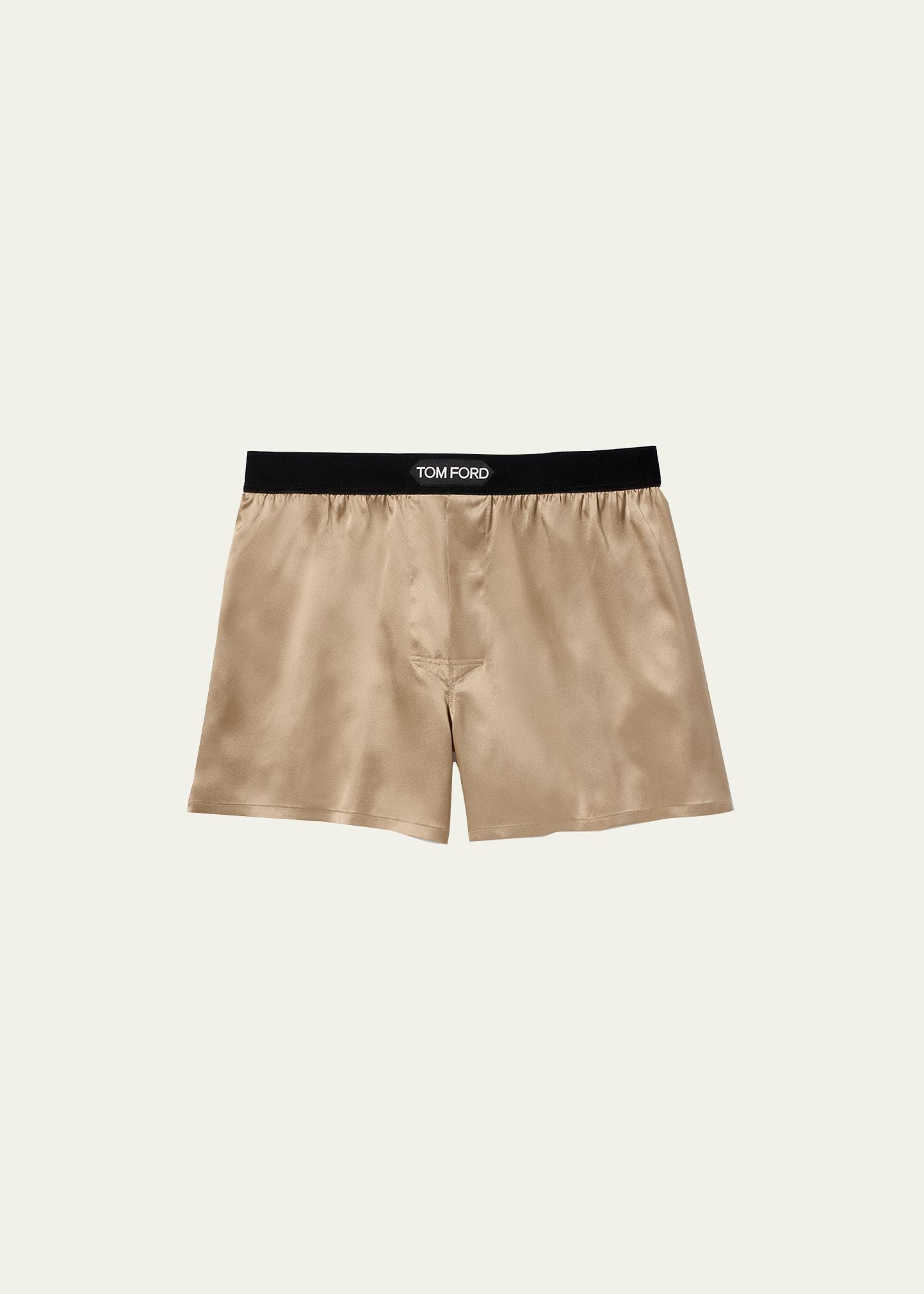 Mens Silk Jacquard Logo Boxers Product Image