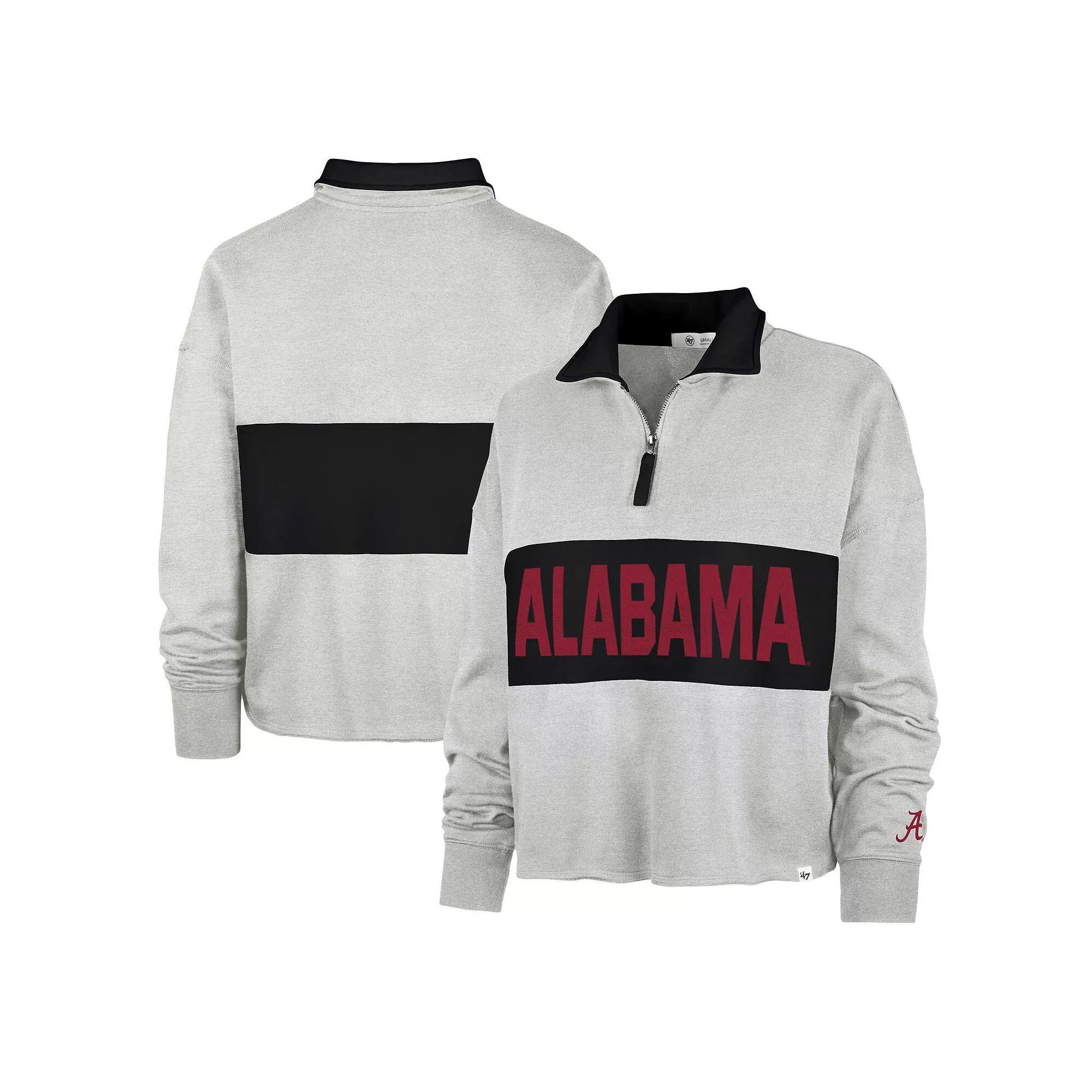 Women's '47 Gray Florida Gators Next Level Remi Cropped Quarter-Zip Sweatshirt, Size: Large, Grey Product Image