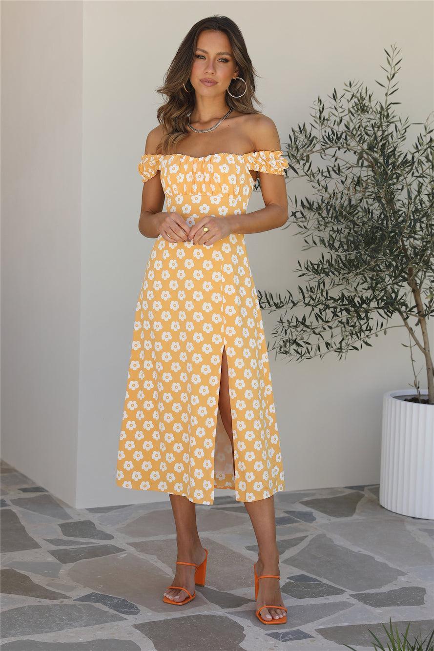 Embrace It All Midi Dress Yellow Product Image