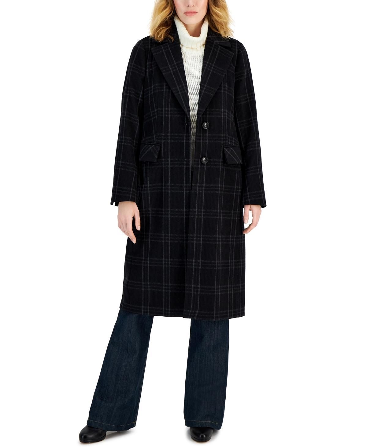 Michael Michael Kors Womens Single-Breasted Wool Blend Coat, Created for Macys - Black Product Image