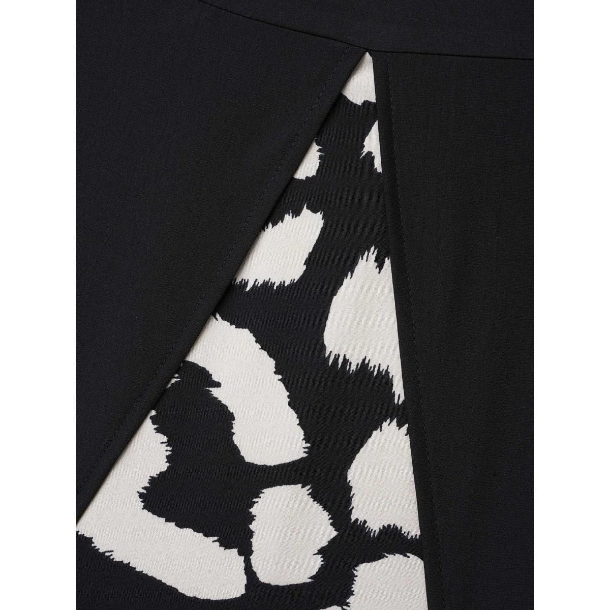 Plus Size Leopard Print Two-Piece Elastic Waist Dress Black Women Elegant Patchwork Notched collar Long Sleeve Curvy BloomChic 10/M Product Image