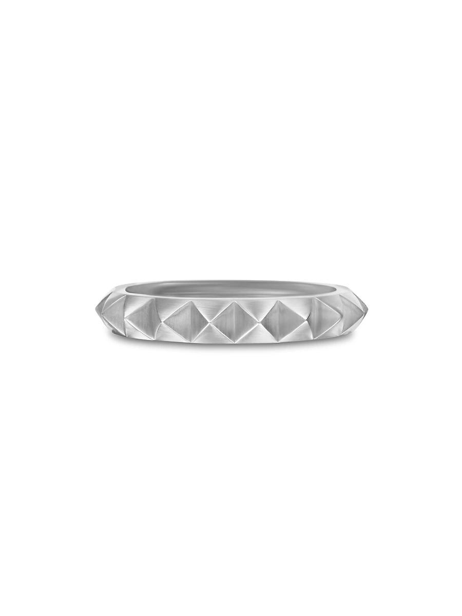 Mens Pyramid Band Ring in Sterling Silver, 4MM Product Image