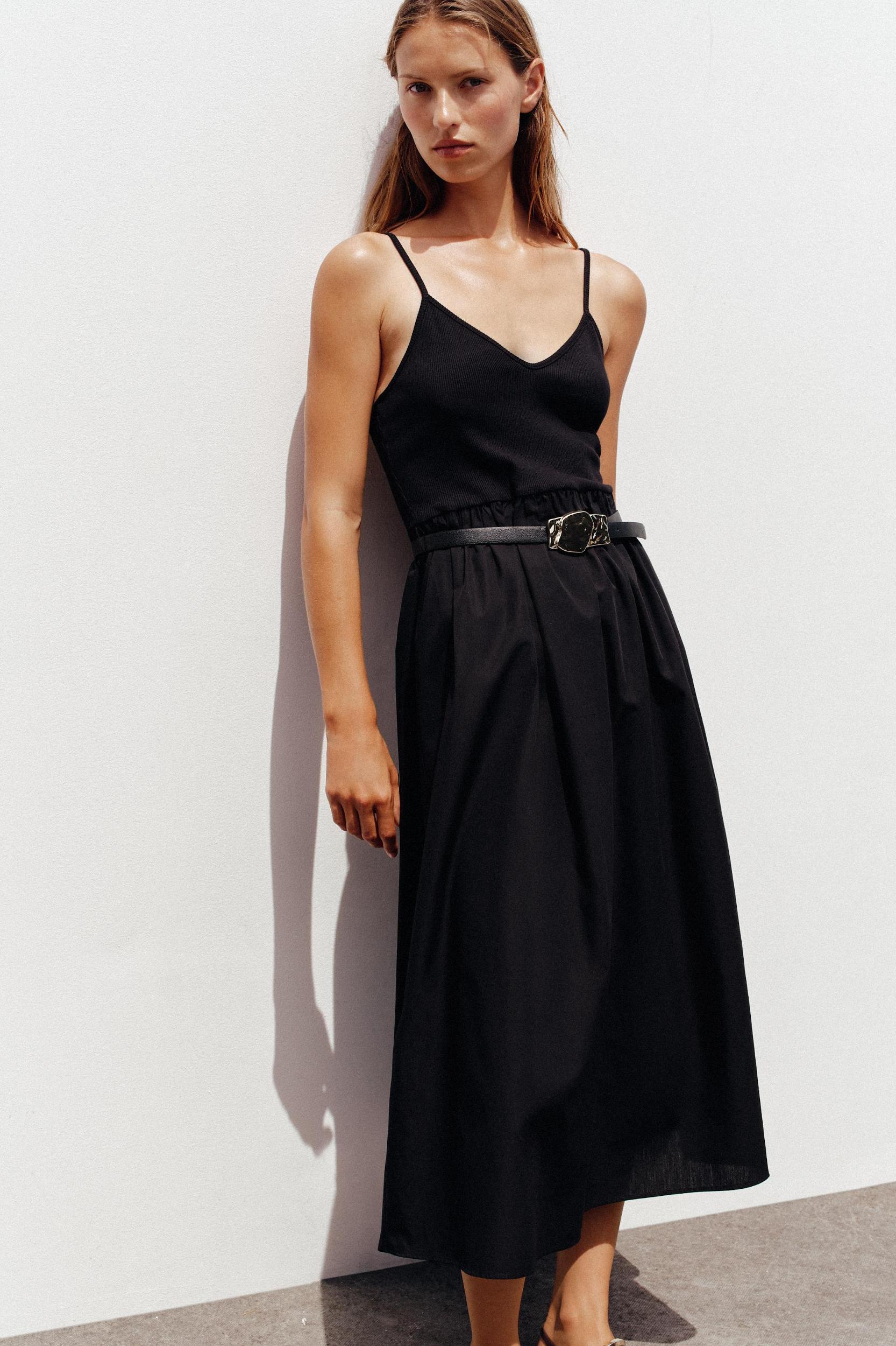 BELTED COMBINATION MIDI DRESS Product Image