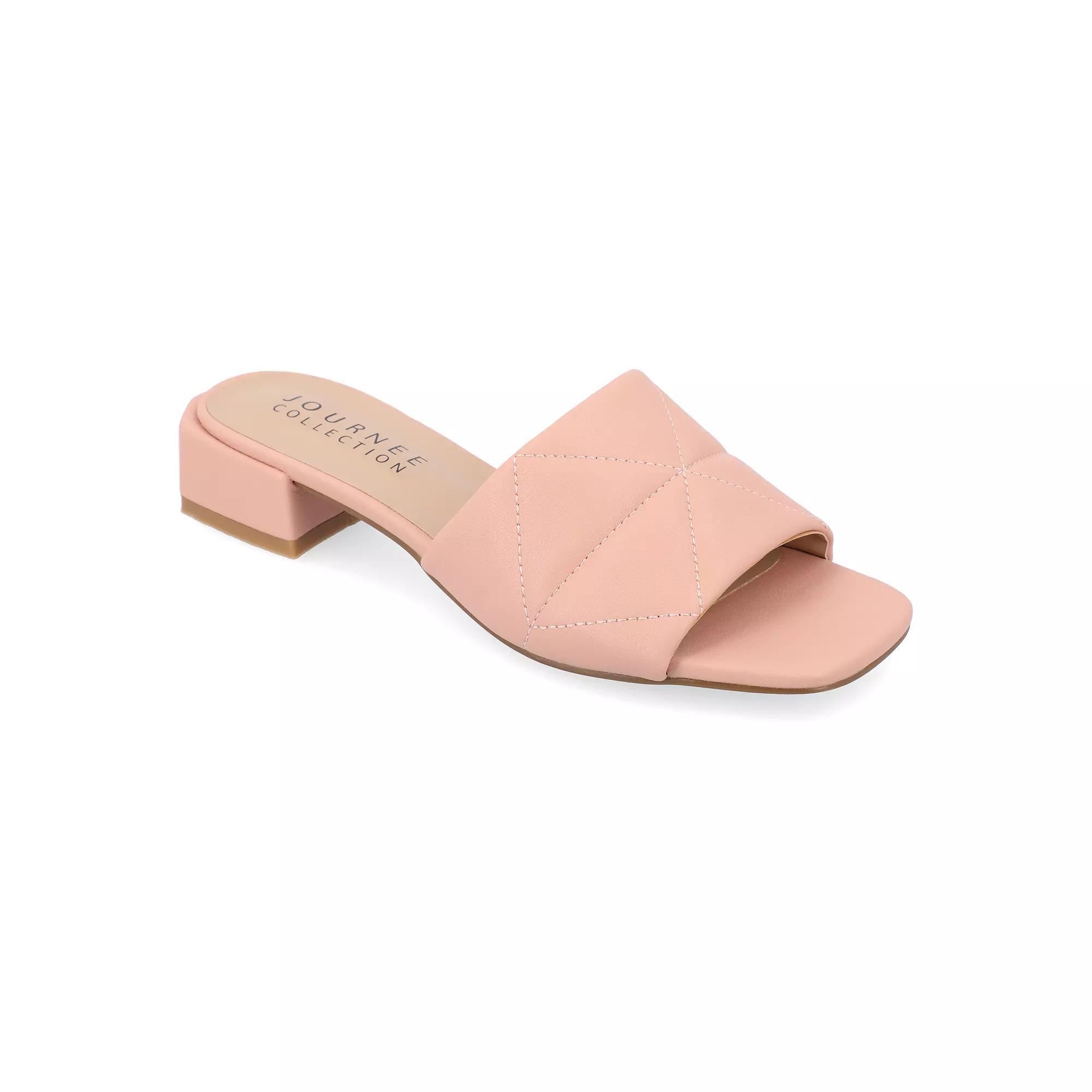 Journee Elidia Women's Block Heel Sandals, Size: 9.5, Blush Product Image