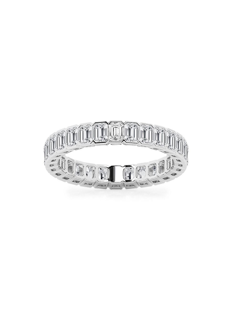 Womens 14K White Gold & Emerald-Cut Lab-Grown Diamond Eternity Band/2.00-5.00 TCW Product Image