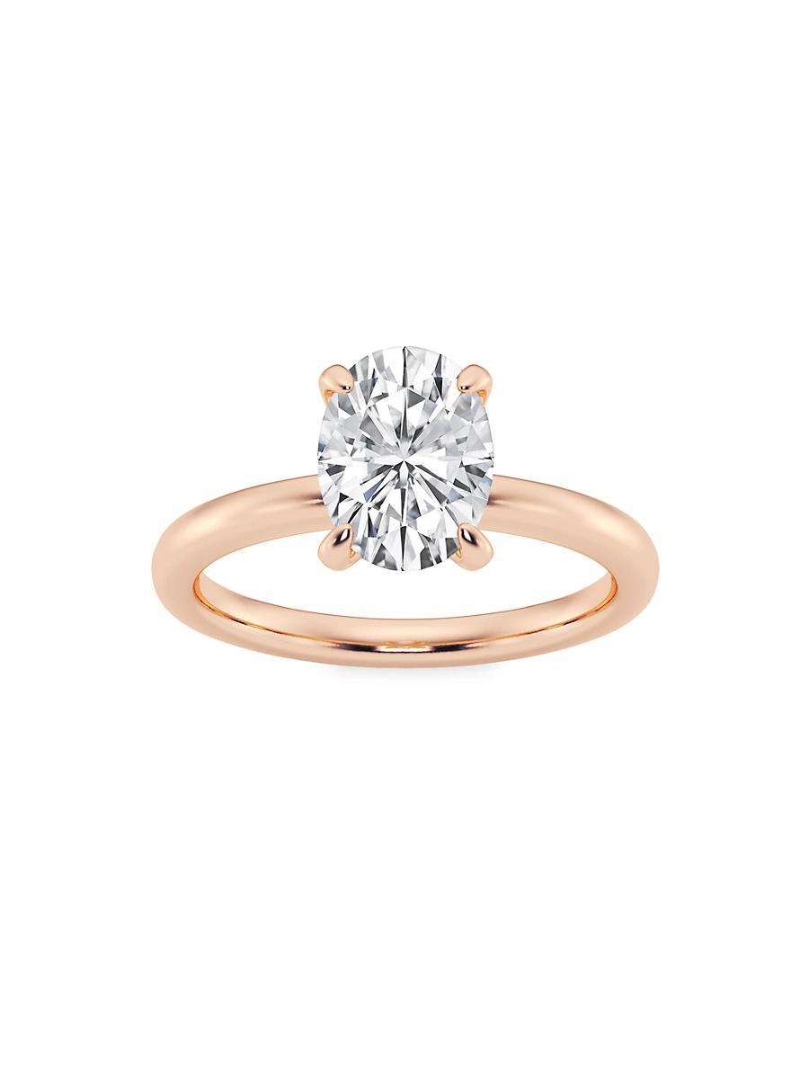 Womens 14K Rose Gold & Oval Lab-Grown Diamond Solitaire Ring/0.50-5.00 TCW Product Image