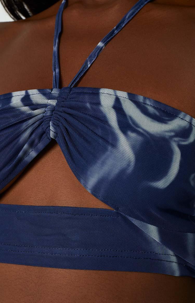 Brianna Navy Mesh Crop Top Baby Product Image