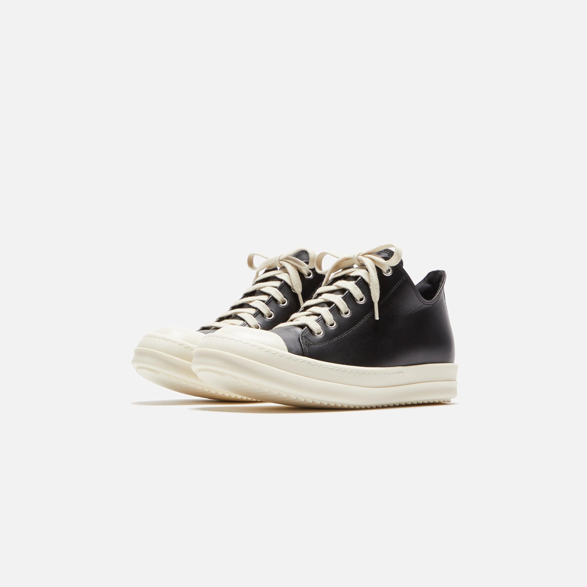 Rick Owens WMNS Scarpe in Pelle Low Sneakers - Black / Milk Female Product Image