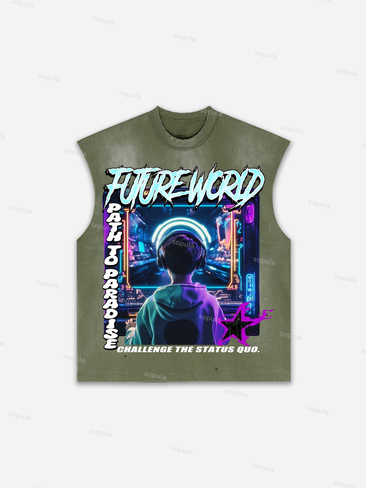 Basketball Dreams Boys Print Distressed Tank Top Product Image