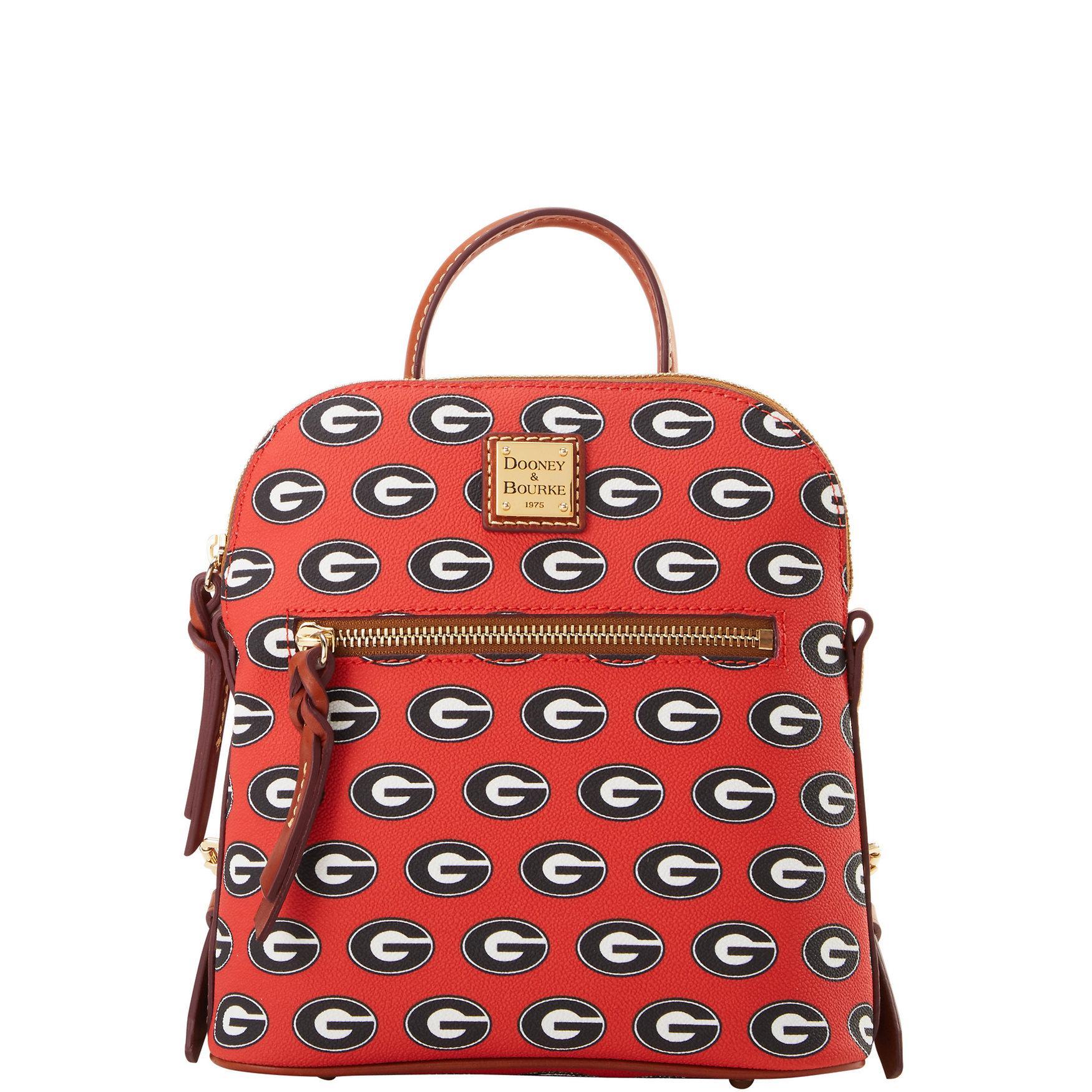 Dooney & Bourke Womens Collegiate University of Georgia Small Coated Cotton Backpack in Red Product Image