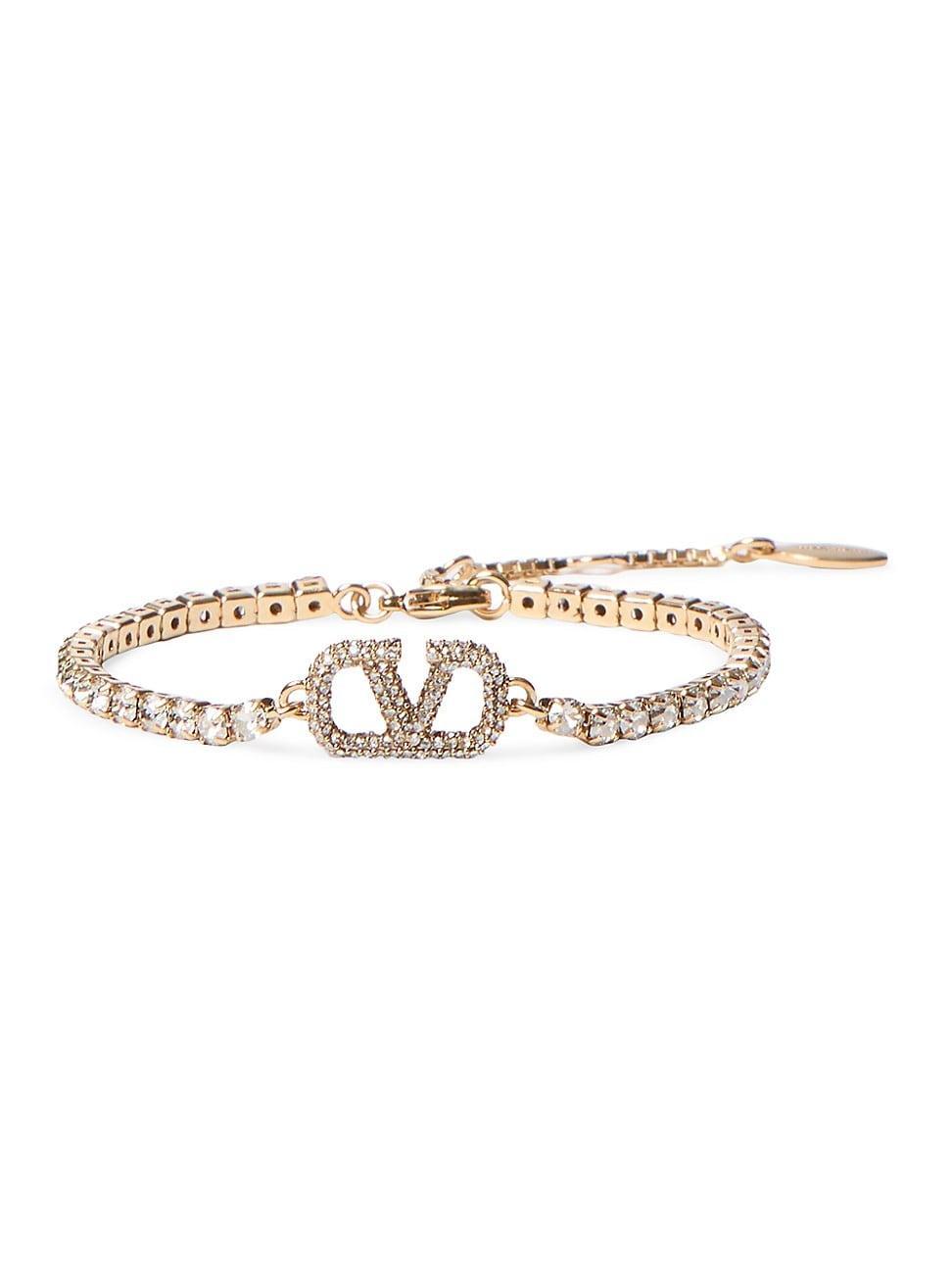 Womens V-Logo Signature Metal and Swarovski Crystal Bracelet Product Image