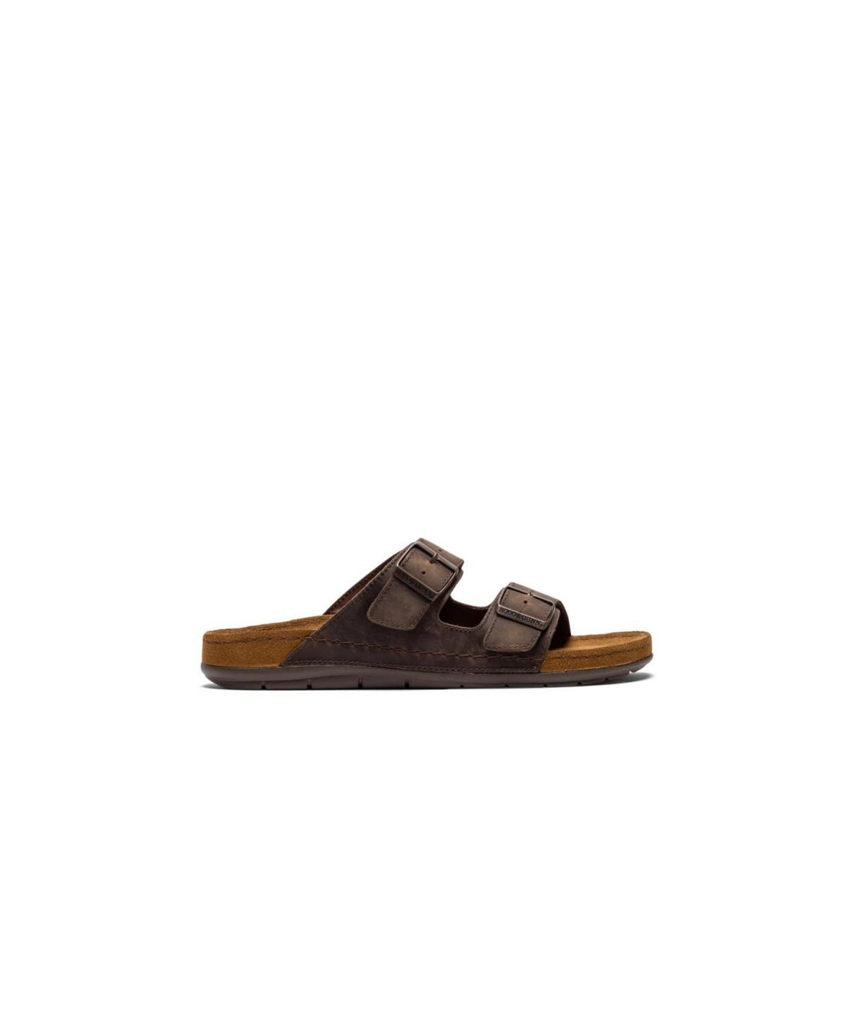 Men's Raglan Leather Slide Sandals Product Image