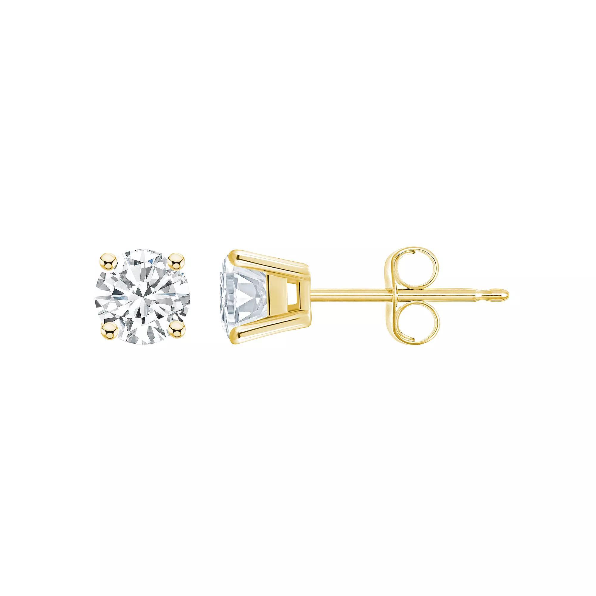 Celebration Gems 14k Gold 3/4 Carat T.W. Diamond Round Stud Earrings, Women's Product Image