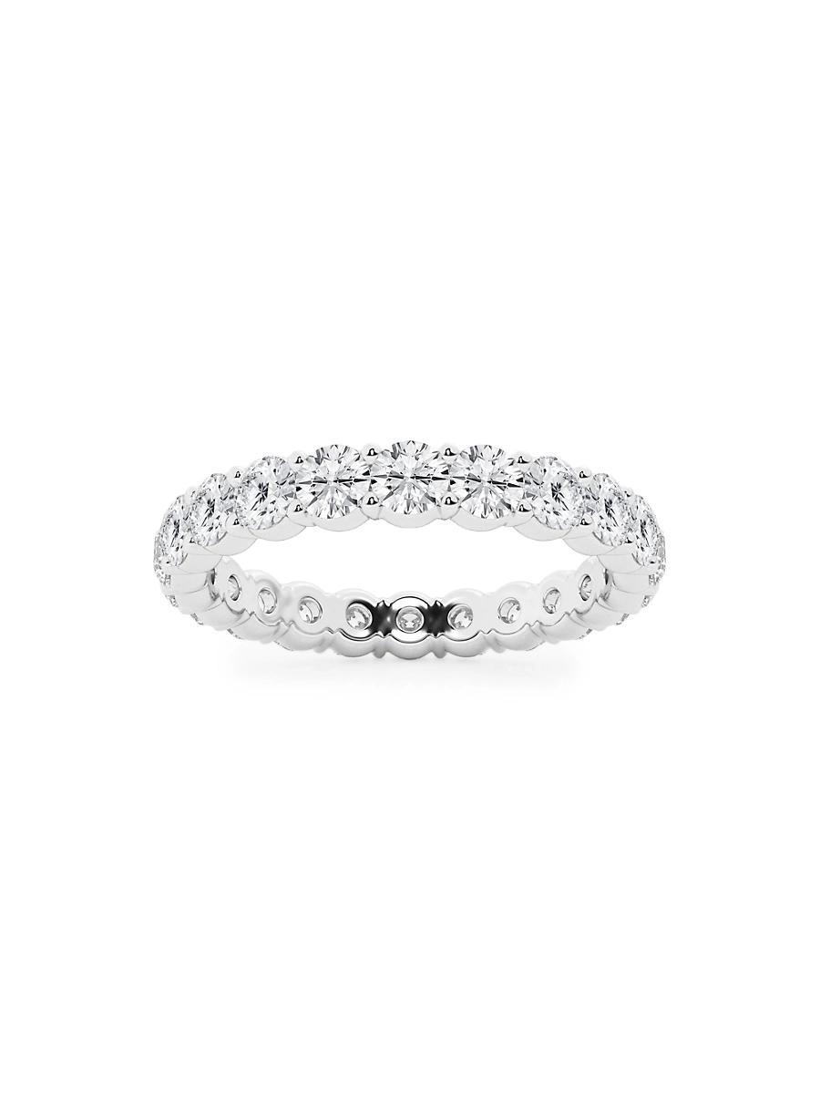 Womens 14K White Gold & Round Lab-Grown Diamond Shared-Prong Eternity Band/1.00-5.00 TCW Product Image