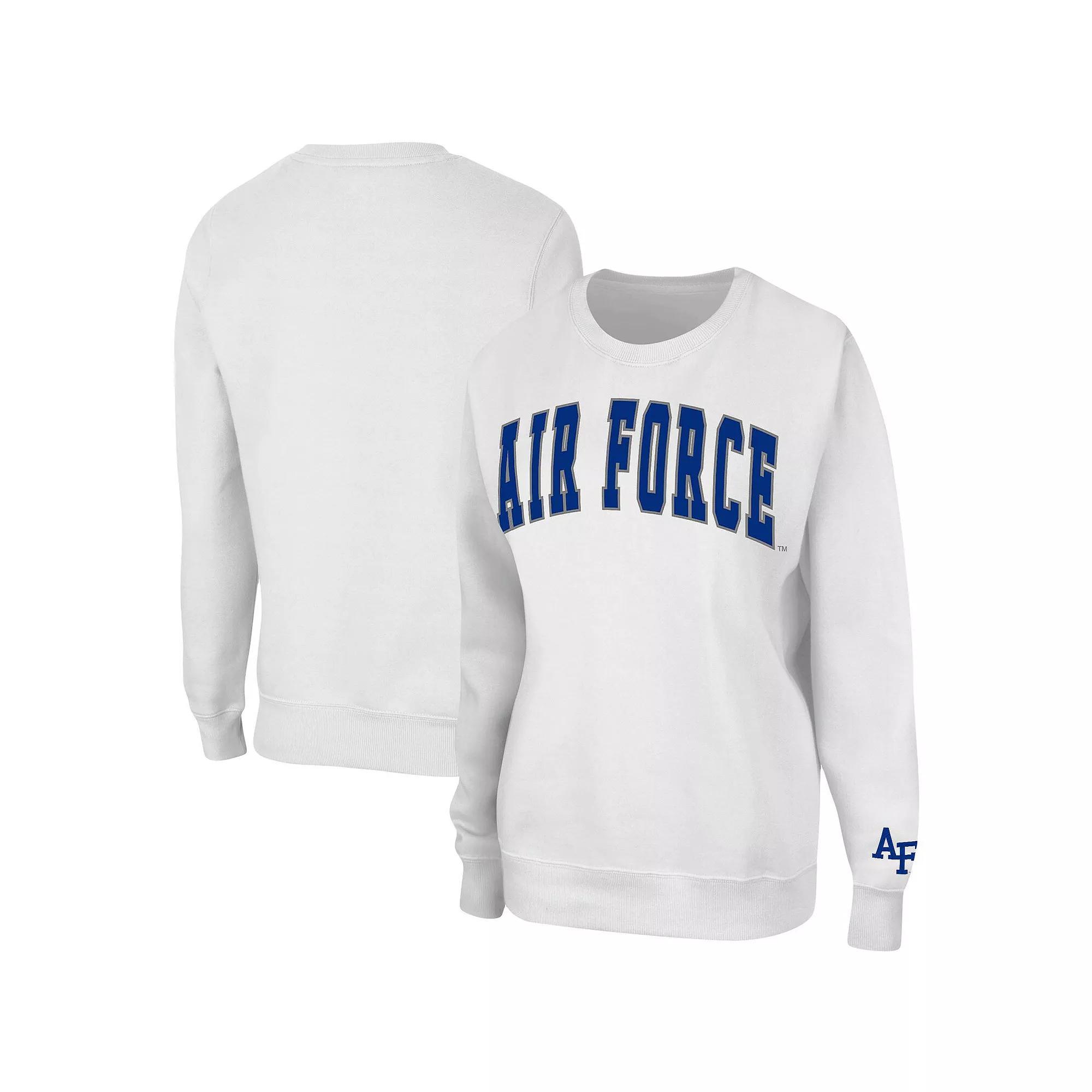 Women's Colosseum White Air Force Falcons Campanile Pullover Sweatshirt, Size: 2XL, Afa White Product Image