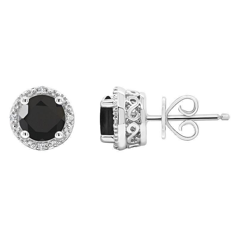 Celebration Gems Sterling Silver Freshwater Cultured Pearl and Diamond Accent Frame Stud Earrings, Women's Product Image