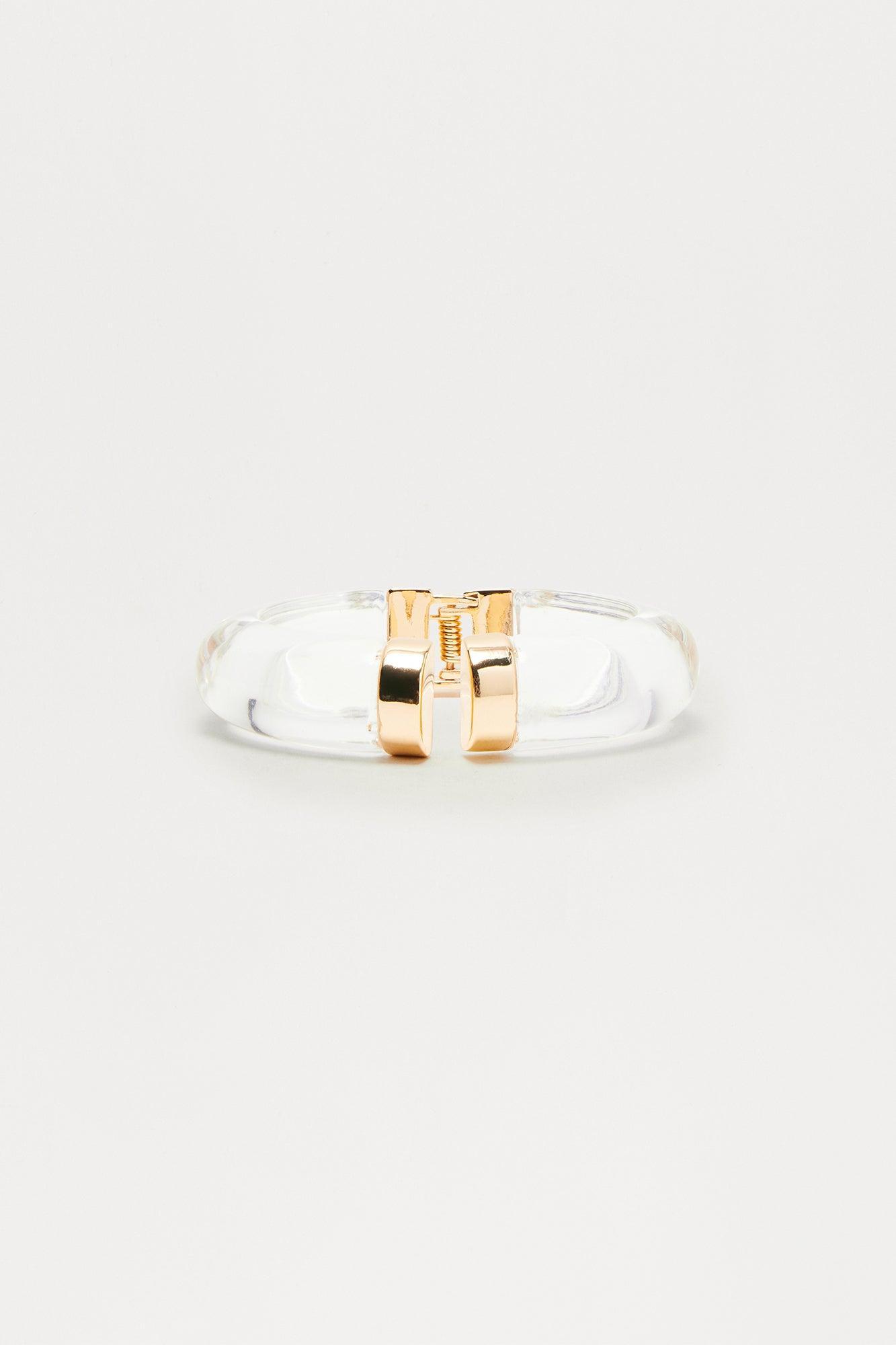 Lucid Dreams Statement Bangle Bracelet - Clear Female Product Image