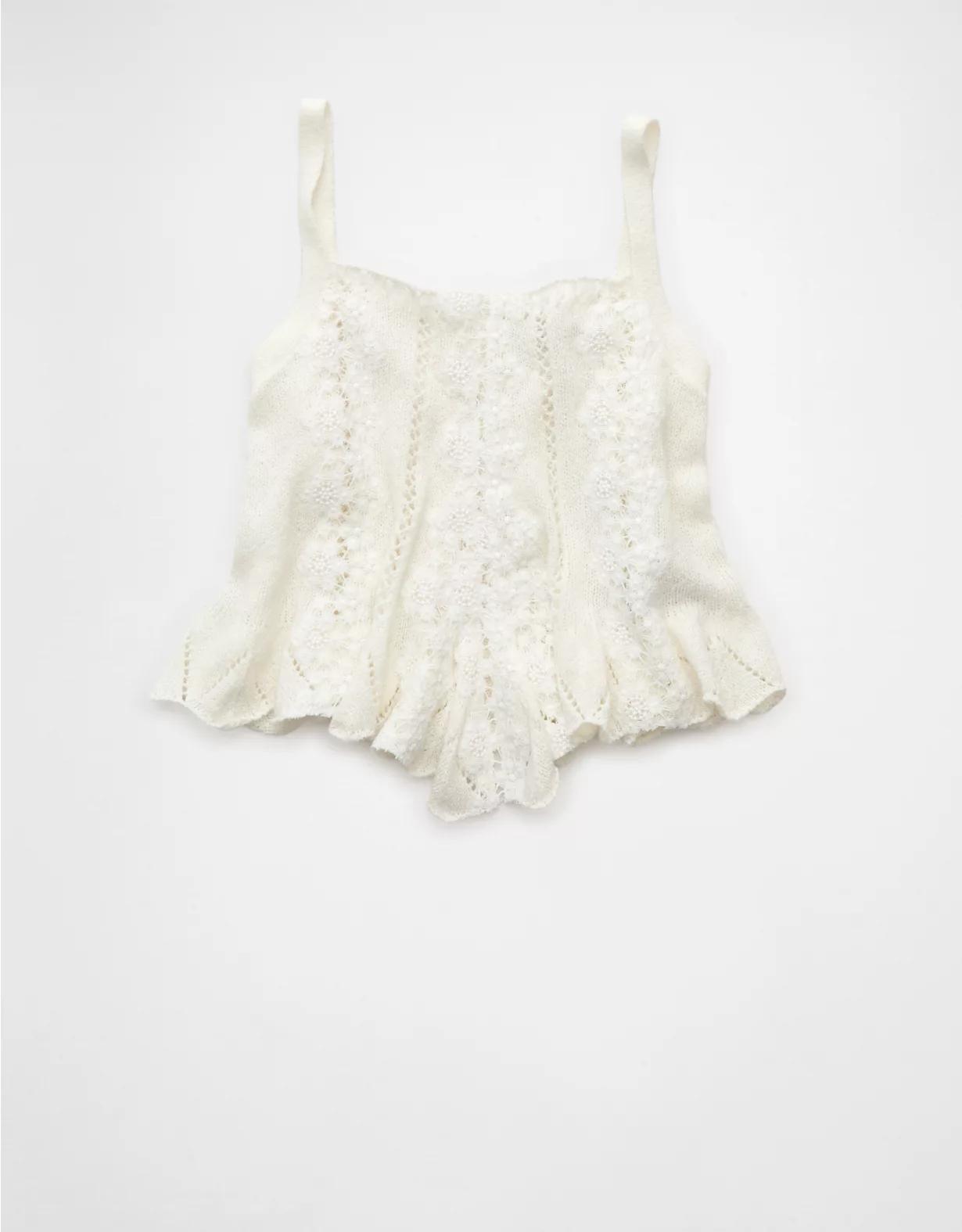 AE Lace Sweater Tank Top Product Image