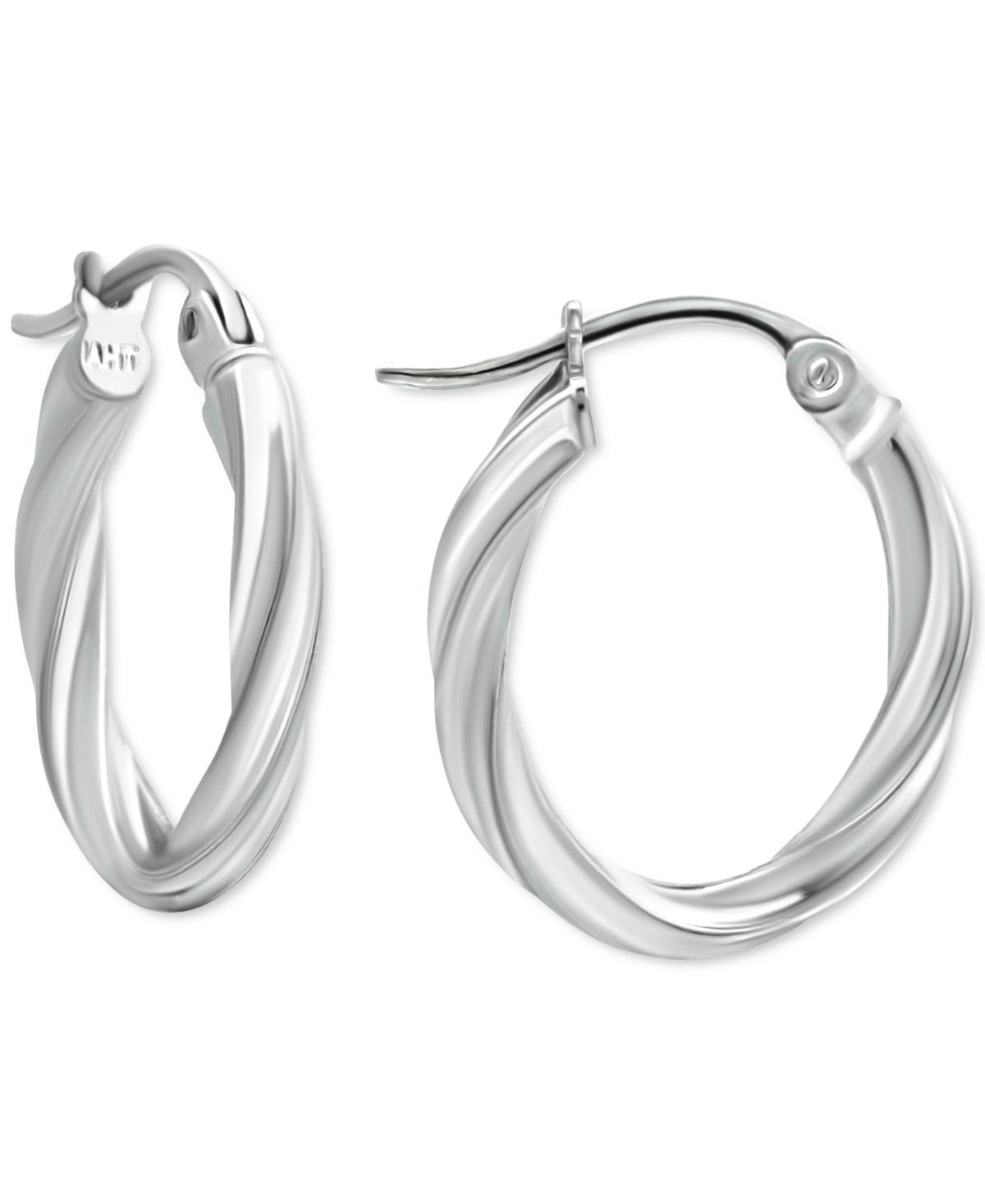 Aleure Precioso Sterling Silver Oval Twist Hoop Earrings, Womens Gold Tone Product Image