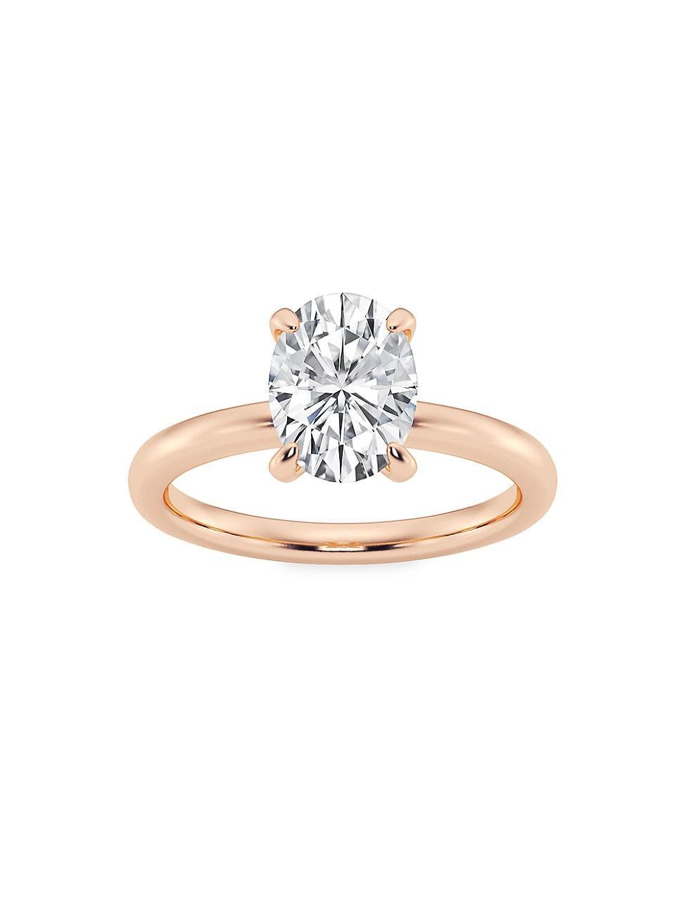 Womens 14K Rose Gold & Oval Lab-Grown Diamond Solitaire Ring/0.50-5.00 TCW Product Image