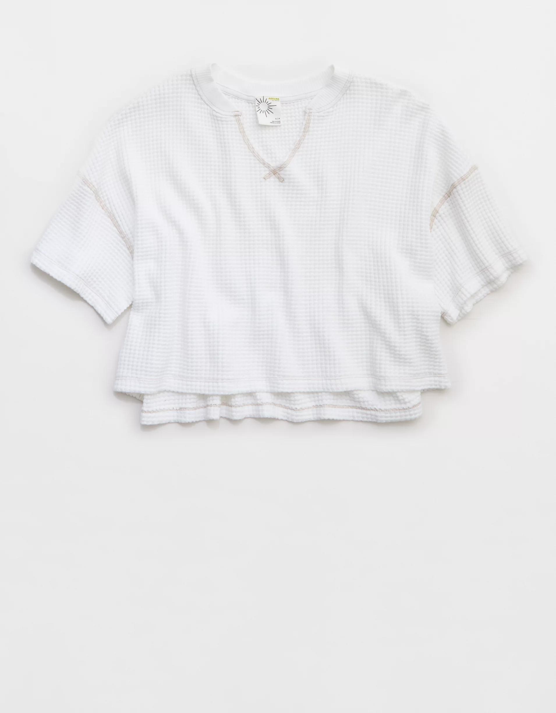 OFFLINE By Aerie Wow! Waffle Notch Neck T-Shirt Product Image