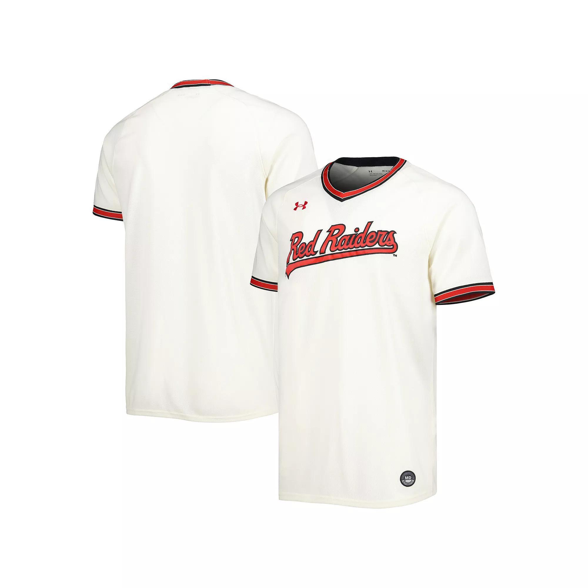Men's Under Armour Cream Texas Tech Red Raiders Replica Baseball Jersey, Size: 3XL, Beige Product Image