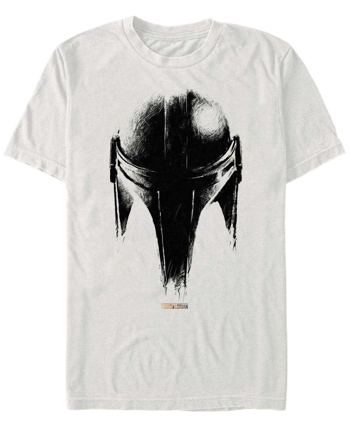 Men's The Mandalorian Metallic Helmet Tee, Size: Small, Natural Product Image