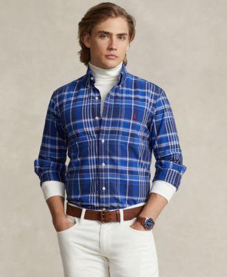 Polo Ralph Lauren Mens Classic-Fit Plaid Oxford Shirt Product Image