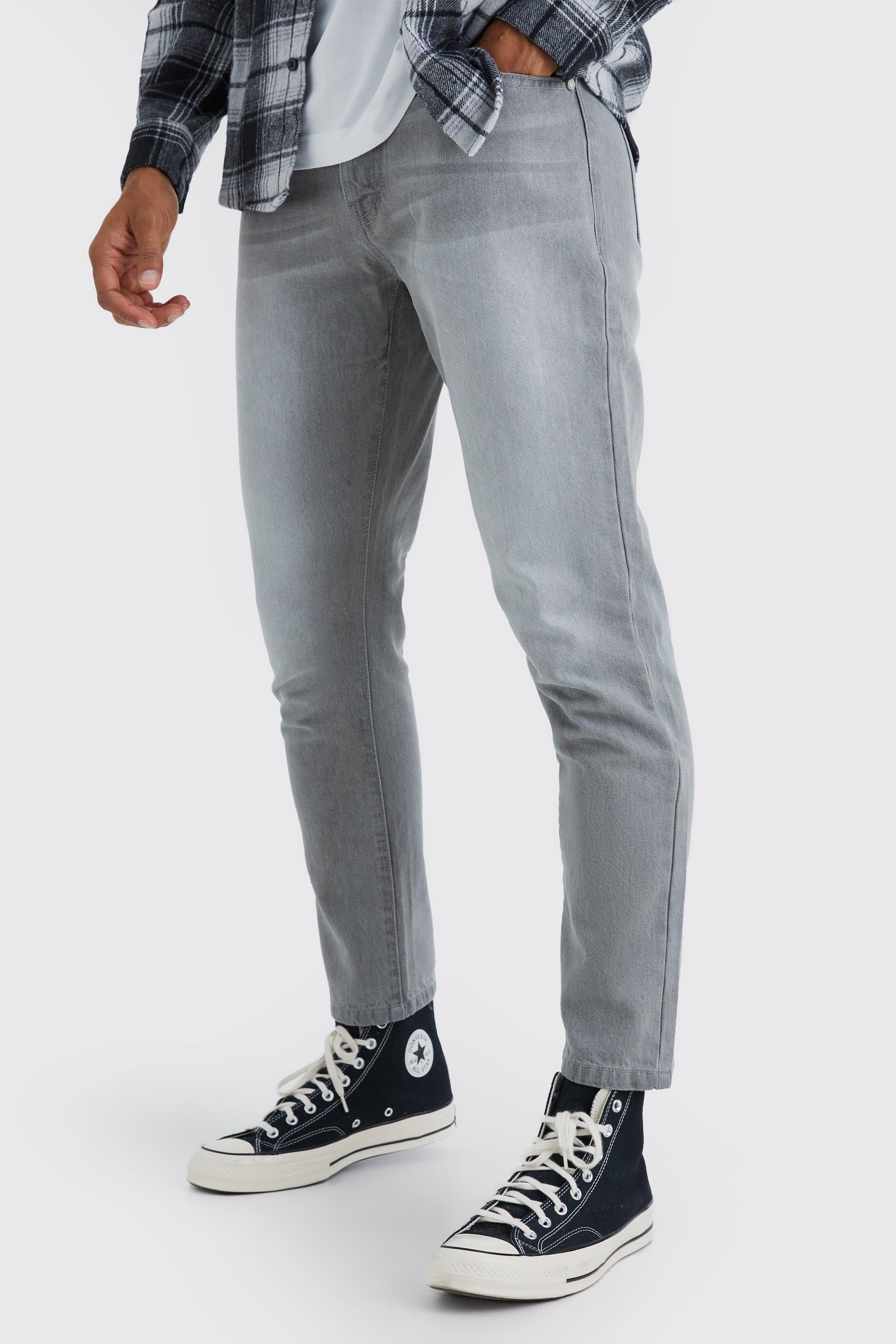 Mens Grey Tapered Rigid Jean, Grey Product Image