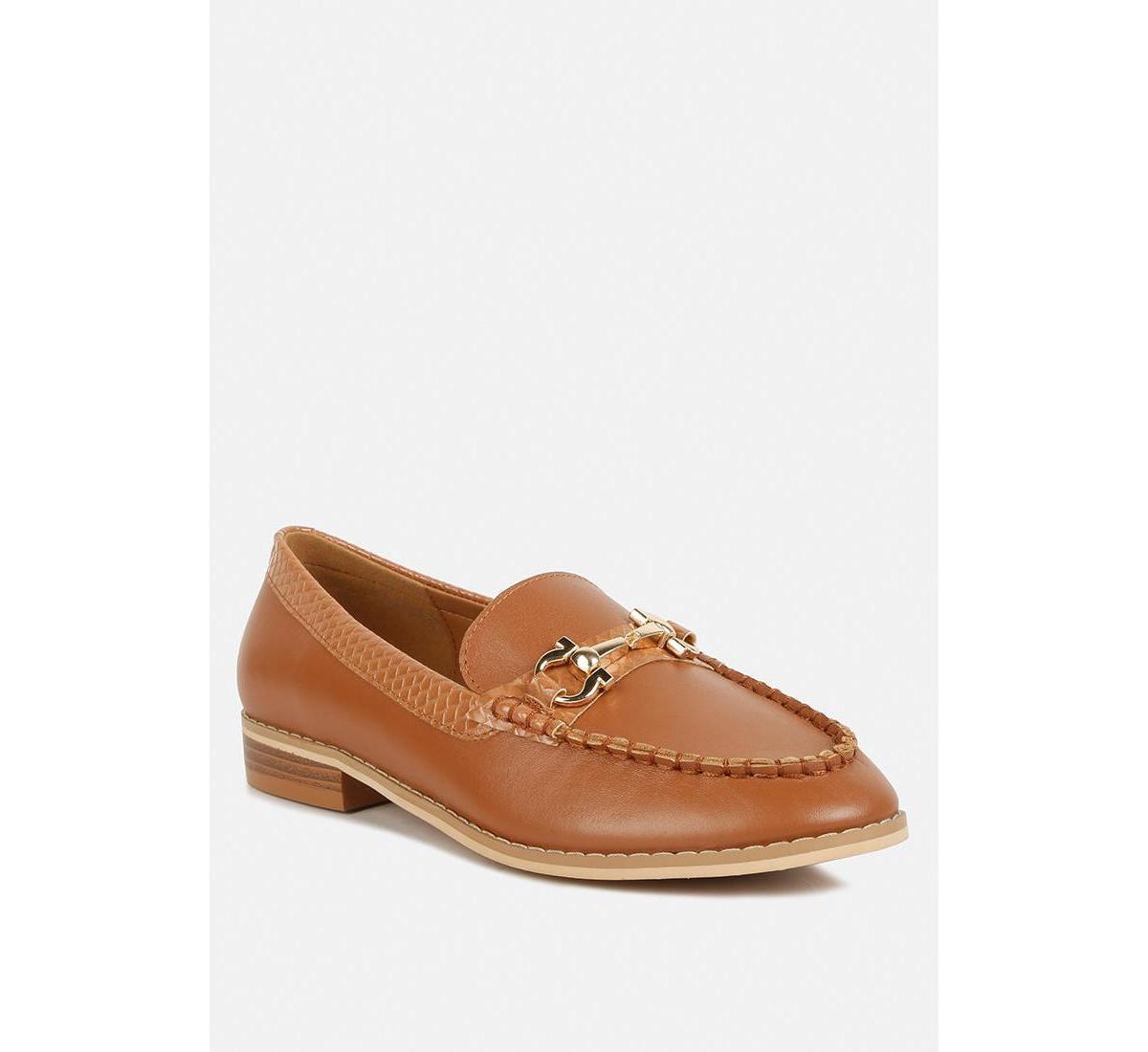 Holda Womens Horsebit Embellished Loafers With Stitch Detail Product Image