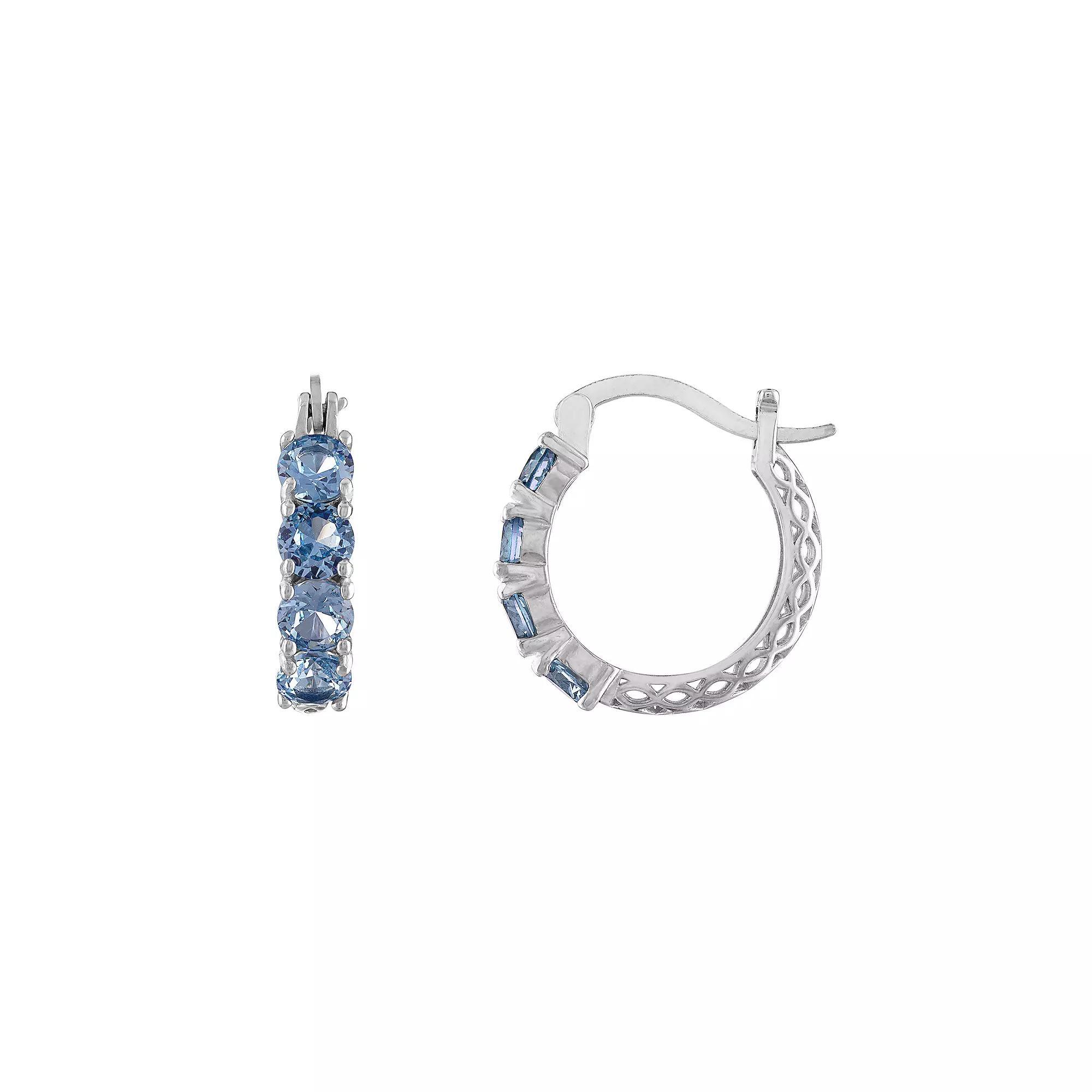 Designs by Gioelli Sterling Silver Filigree Hoop Earrings, Women's, Purple Product Image