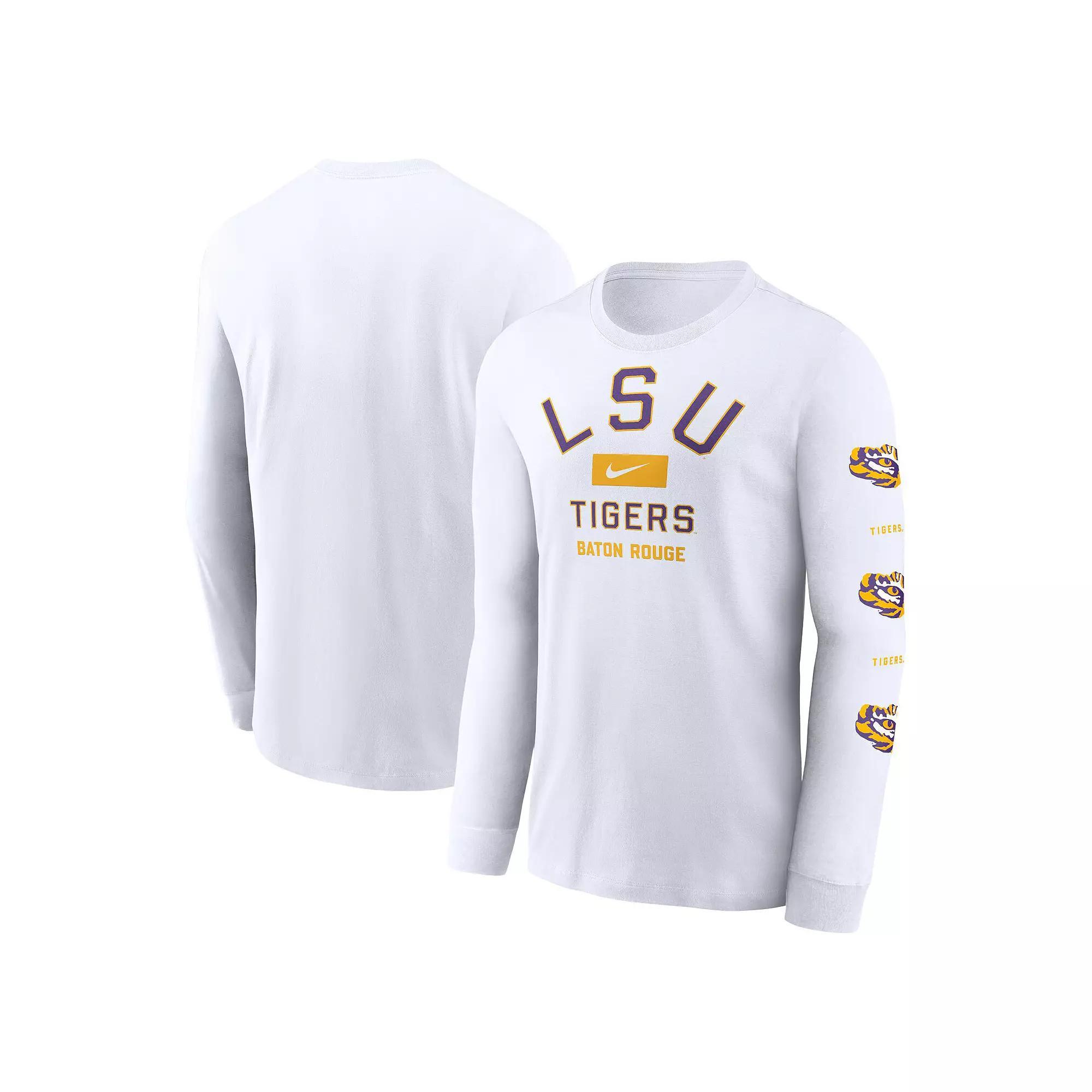 Men's Nike White LSU Tigers Primetime Classic Location Long Sleeve T-Shirt,  Product Image