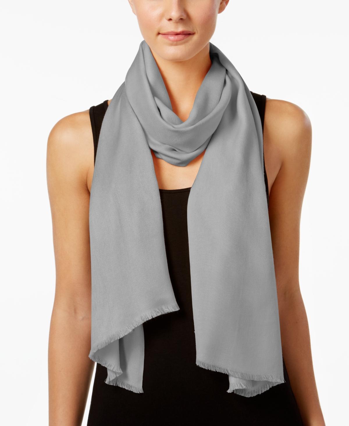 Calvin Klein Womens Solid Satin-Feel Pashmina Scarf Product Image