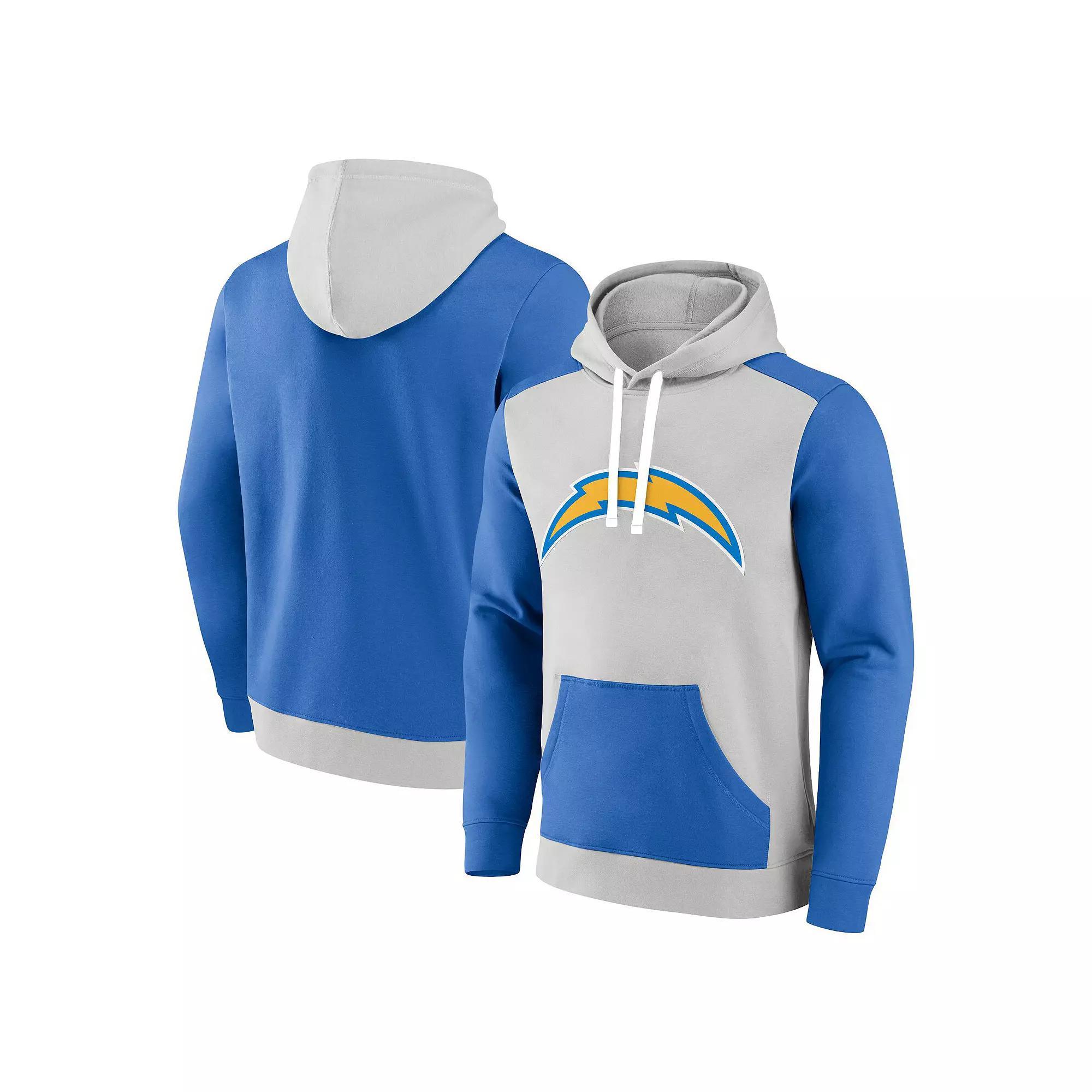 Men's Fanatics Branded Silver/Powder Blue Los Angeles Chargers Big & Tall Team Fleece Pullover Hoodie, Size: 2XLT Product Image