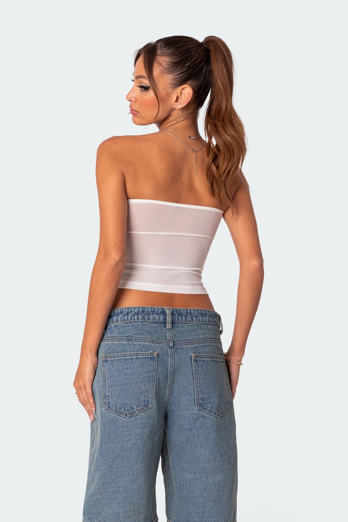 Celestia Sheer Mesh Tube Top Product Image