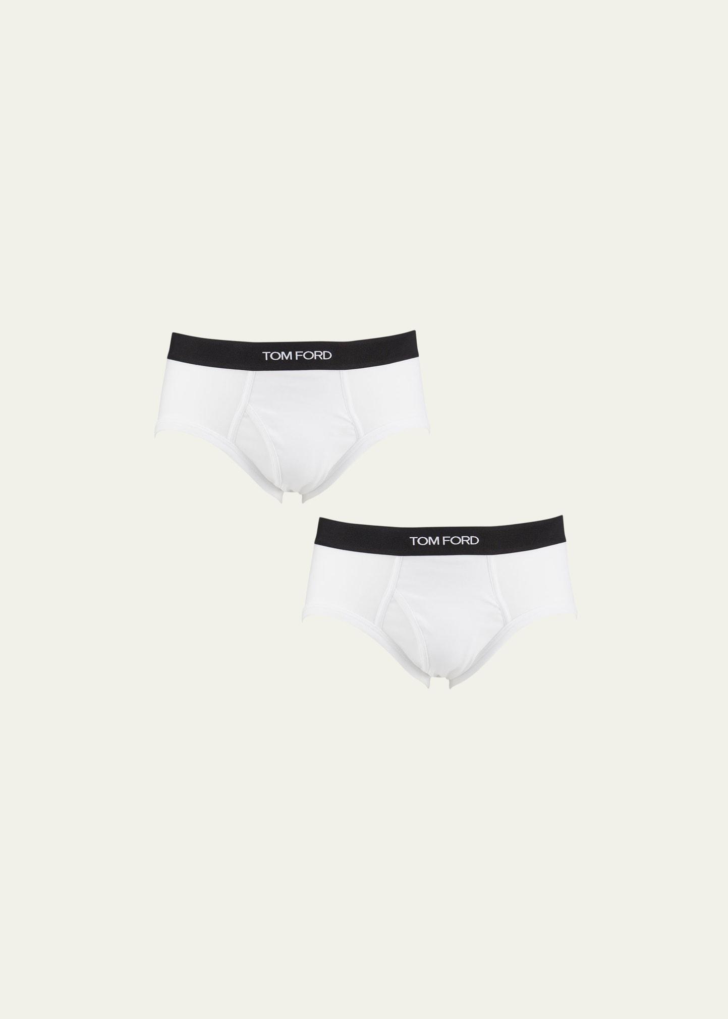 Mens 2-Pack Solid Jersey Logo-Waist Briefs Product Image