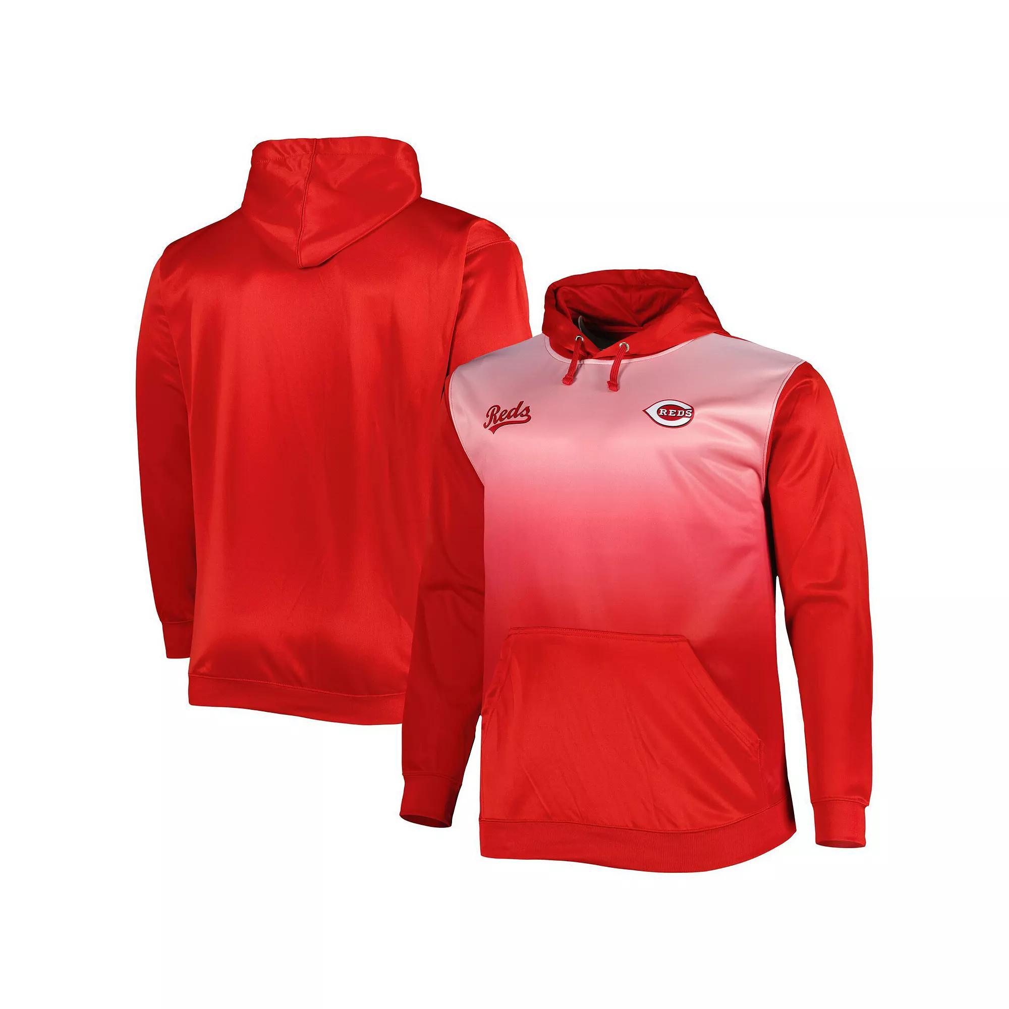Men's Red Cincinnati Reds Fade Sublimated Fleece Pullover Hoodie,  Product Image